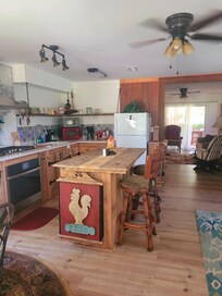 Functional kitchen with tons of seating!