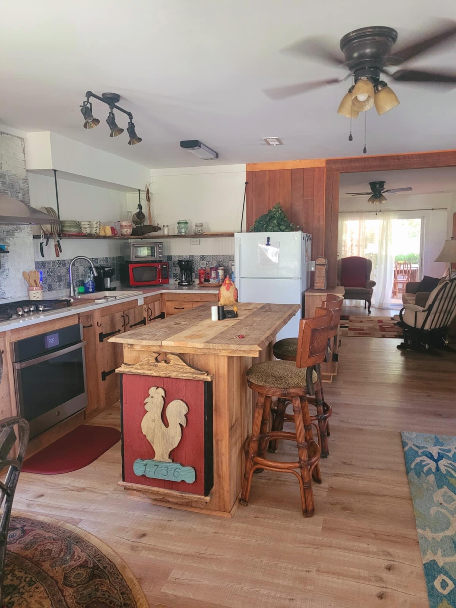 Functional kitchen with tons of seating!