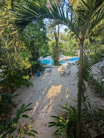 Walking up to the pool