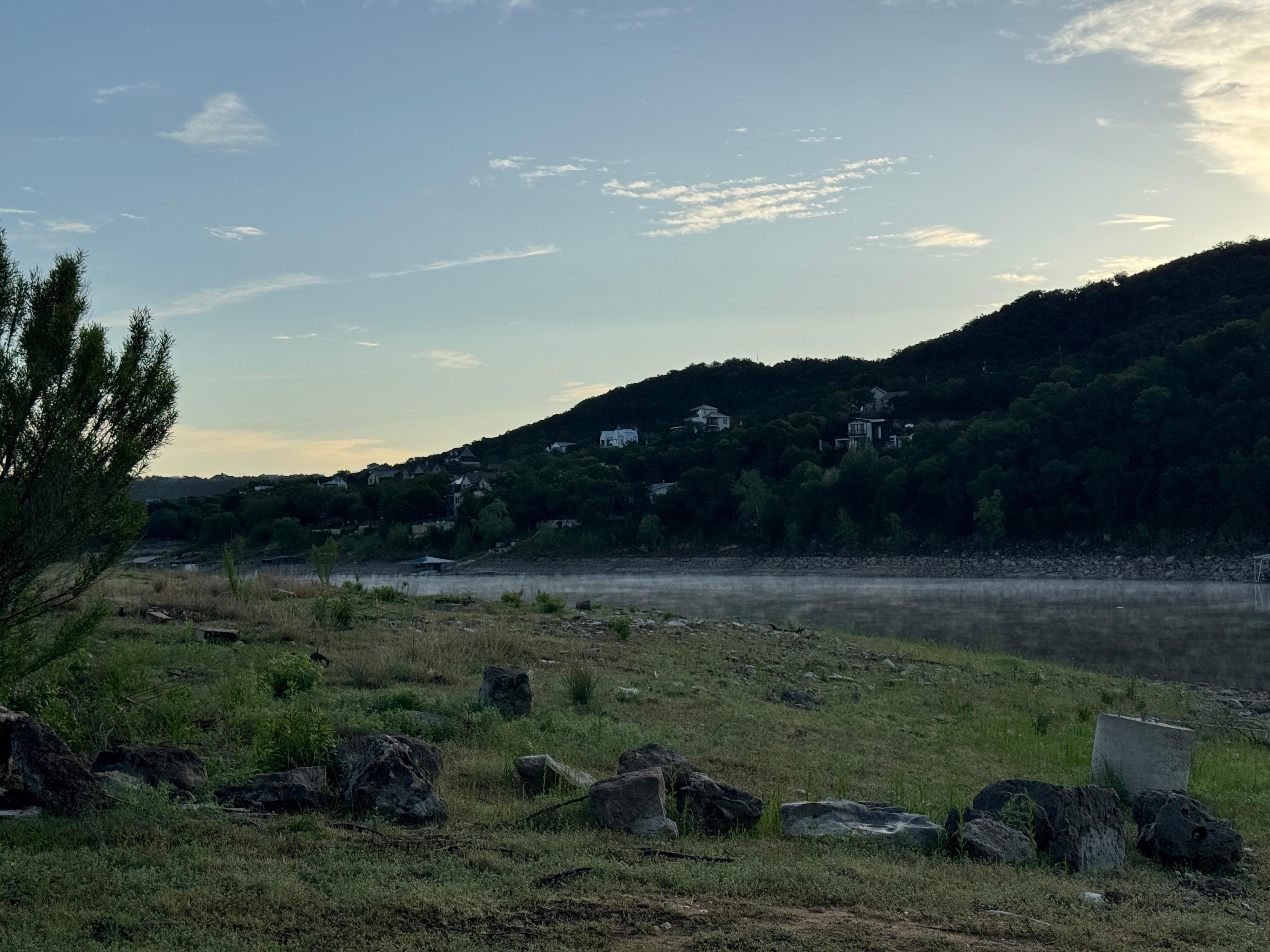 Morning fog on the water at Jones Brothers Park