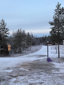 Pathway to our igloo cabin