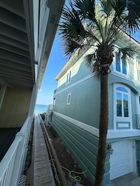 View from balcony to see beach