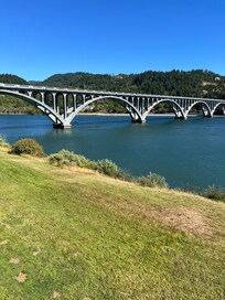 View of the historic Gold Beach Bridge