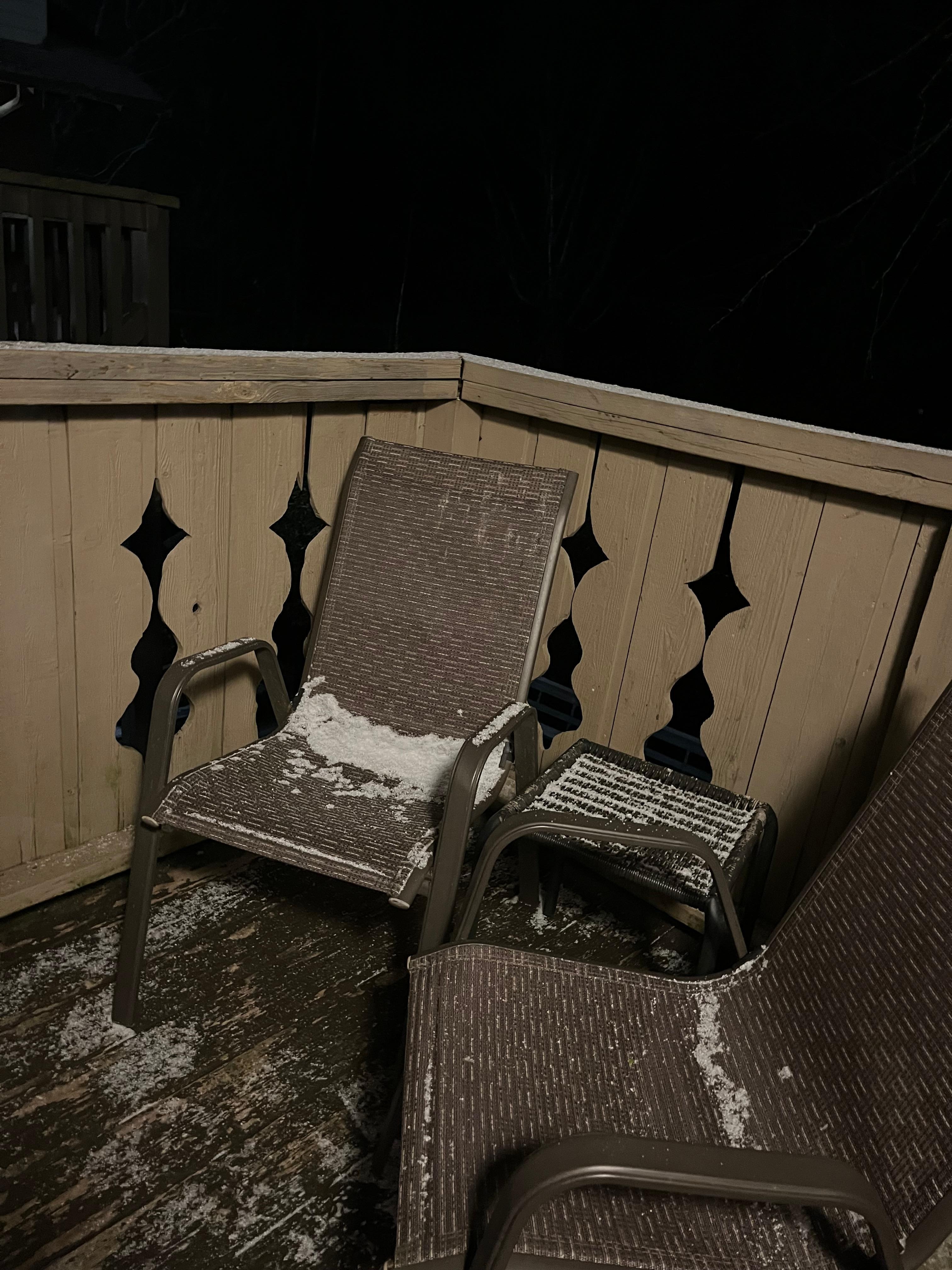 We were so fortunate to see snow the night before we left