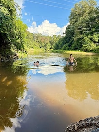 Playing at the river (you can walk there)