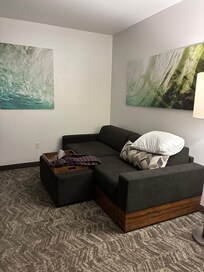 Trundle bed and sitting area.