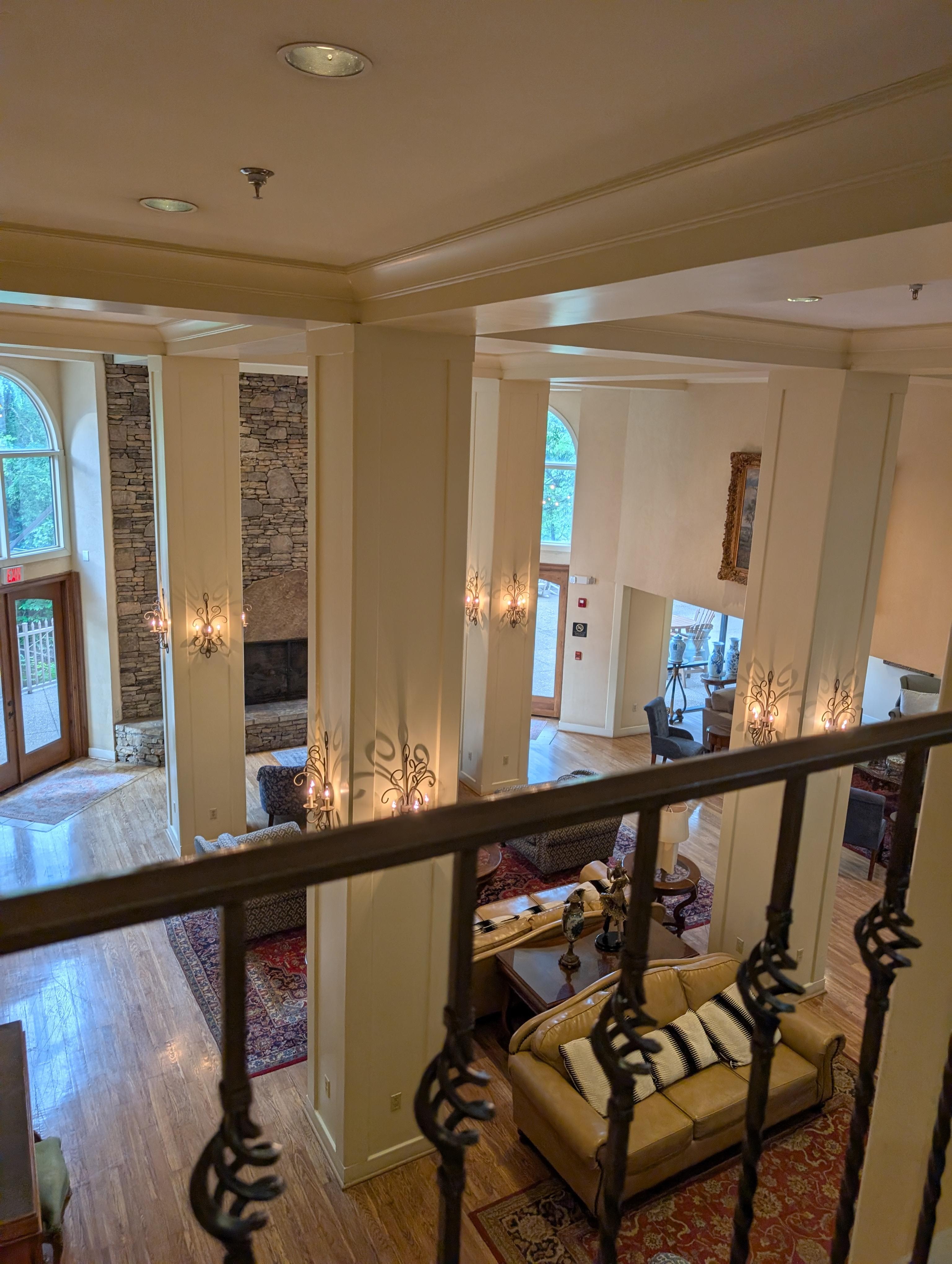 Overlooking the lobby 