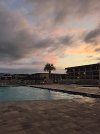 Sunset at the pool as karaoke ended.