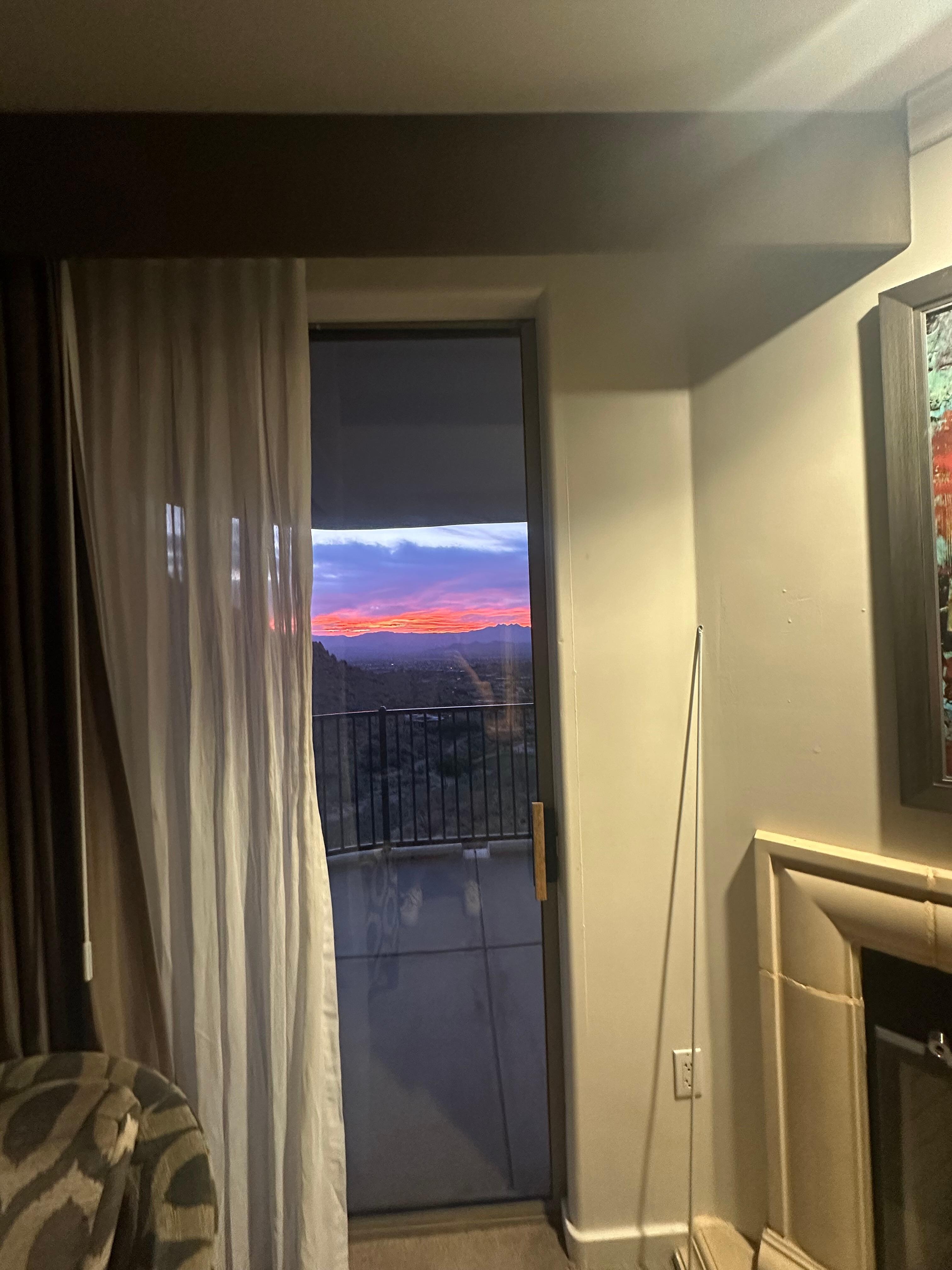 The view from the room I was in. Morning sunrise. Room 015. 