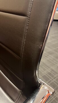 Some kind of grime on desk chair