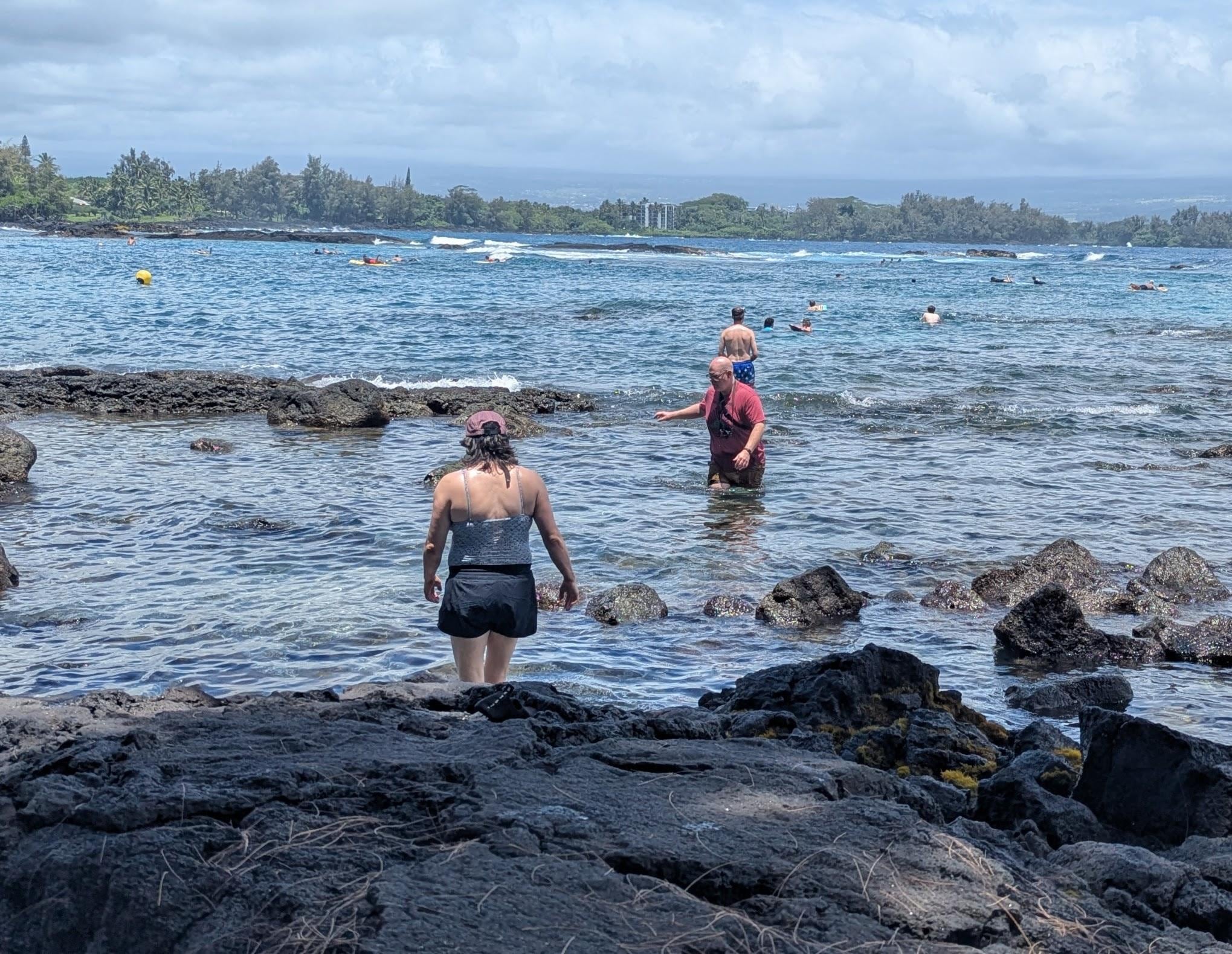Swimming across the street