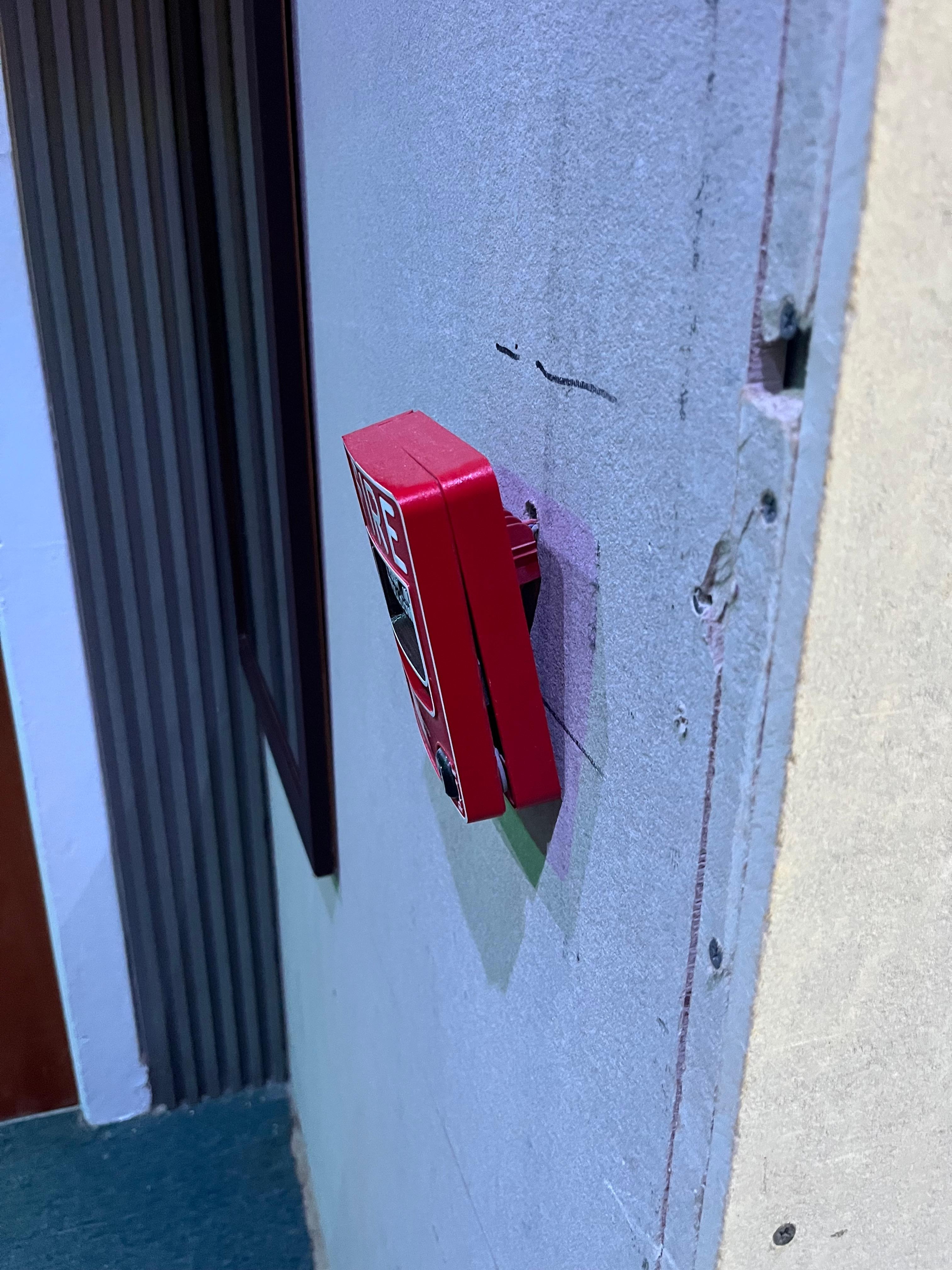 Fire box falling out of wall.  Hallways were also dingy.