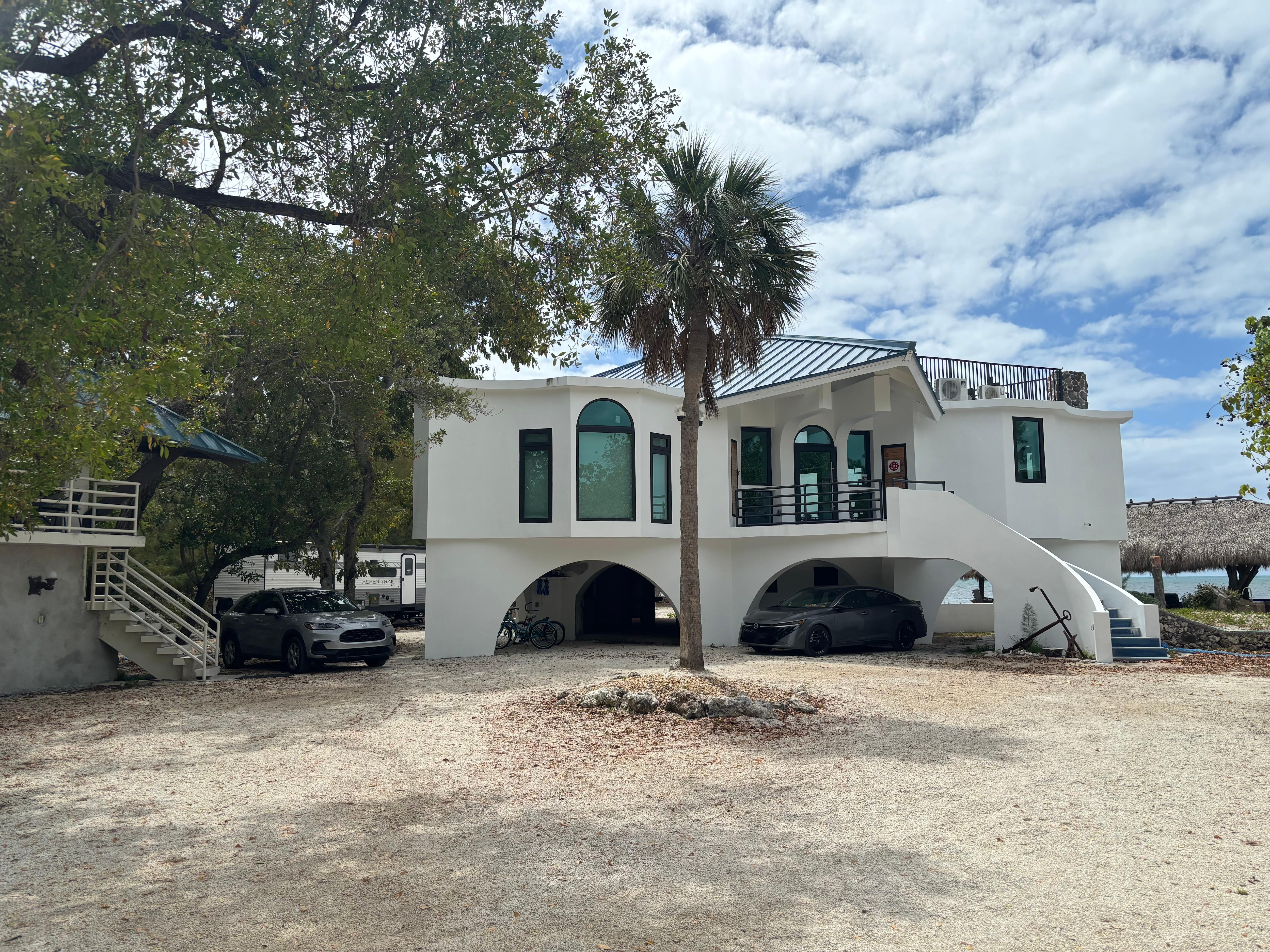 Main building with rooms and common areas 