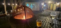 Movie night in courtyard