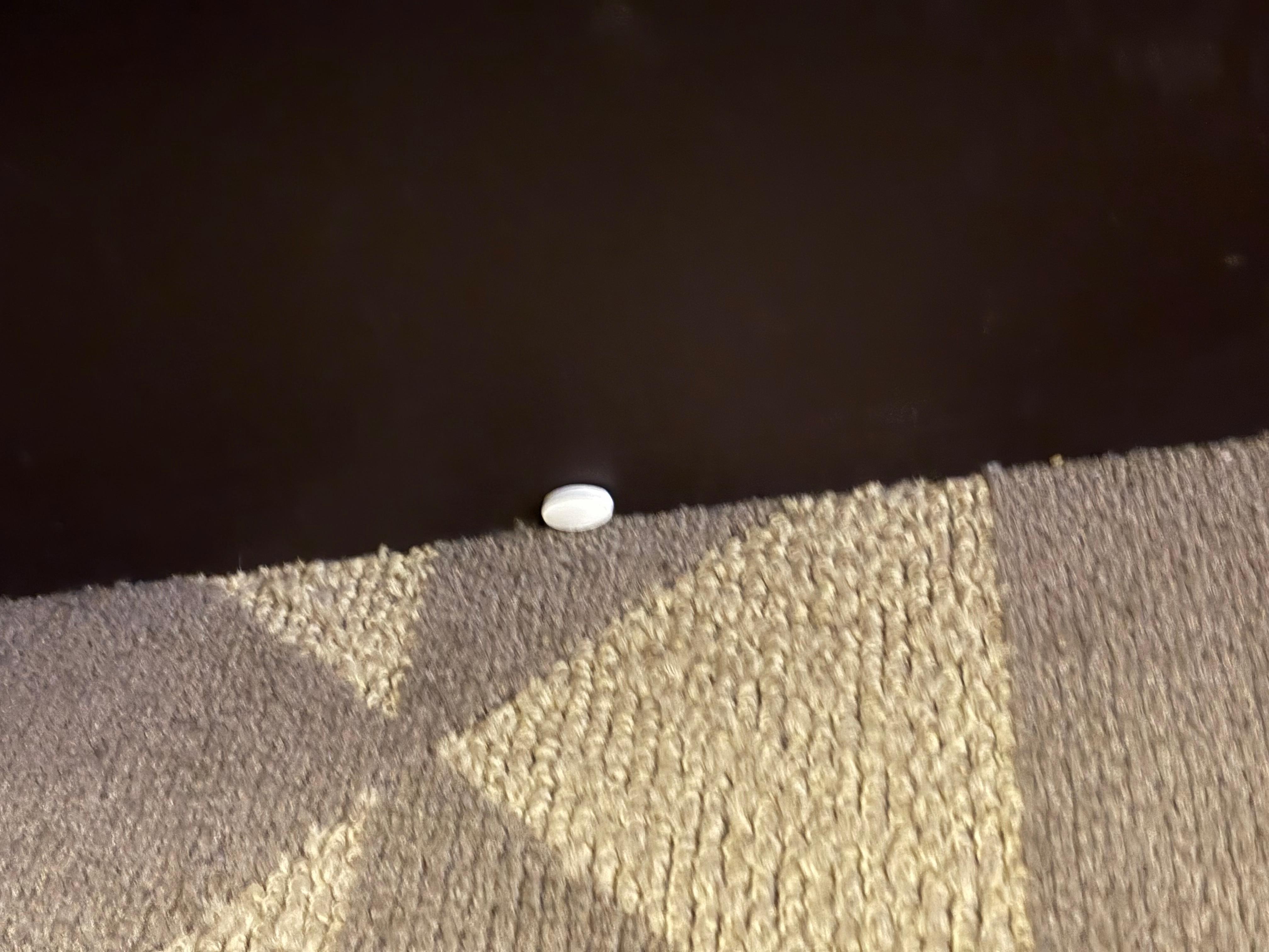 Random pill on the floor in our room. 