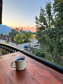 sunrise view from the balcony