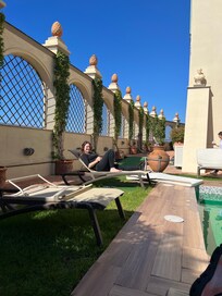 Enjoyed sitting in the sun in the courtyard