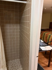 Small shower, no light at all