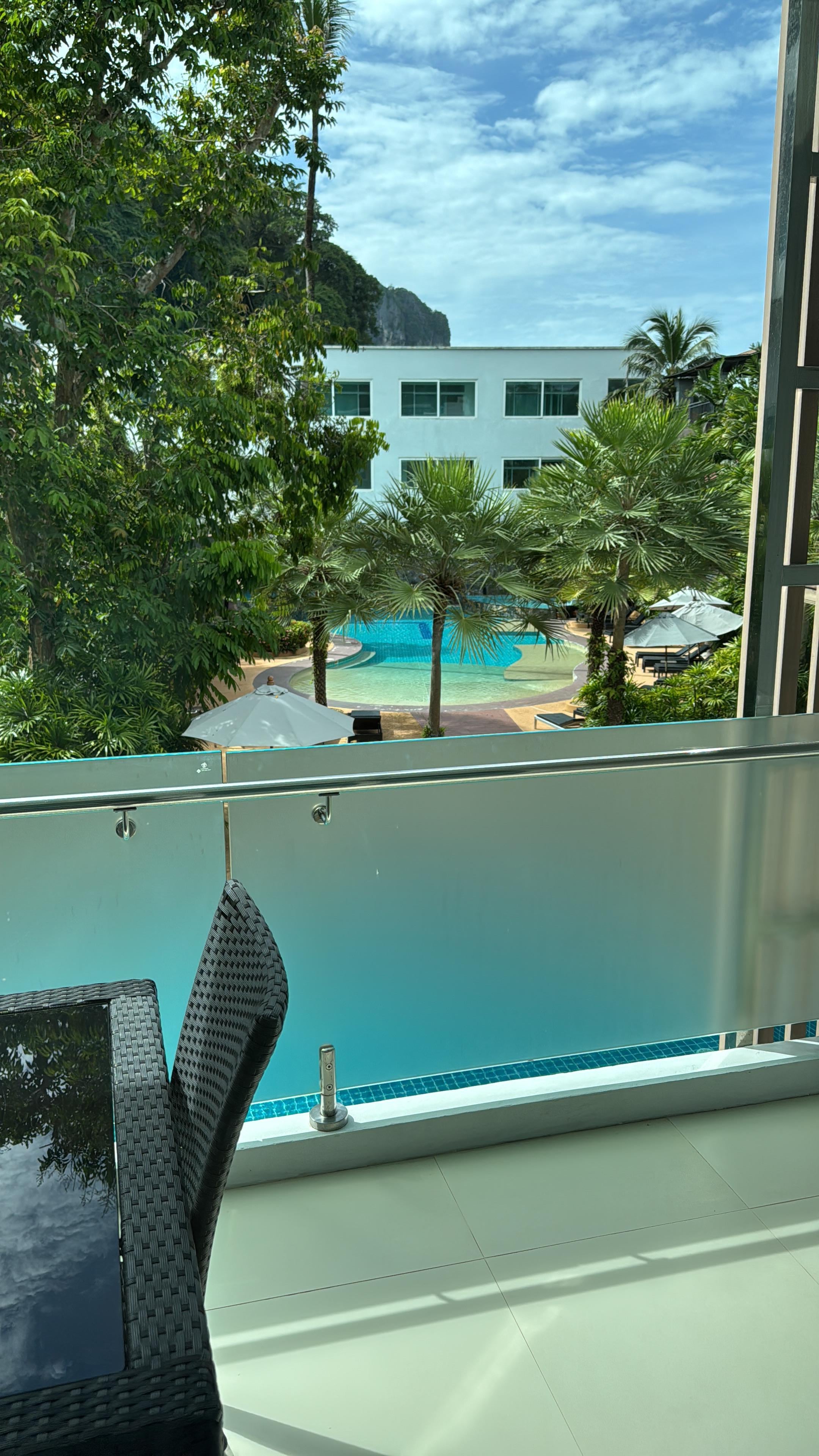 Balcony and pool view