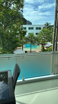 Balcony and pool view