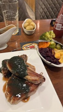 Lovely lamb chops with fresh veg nicely presented