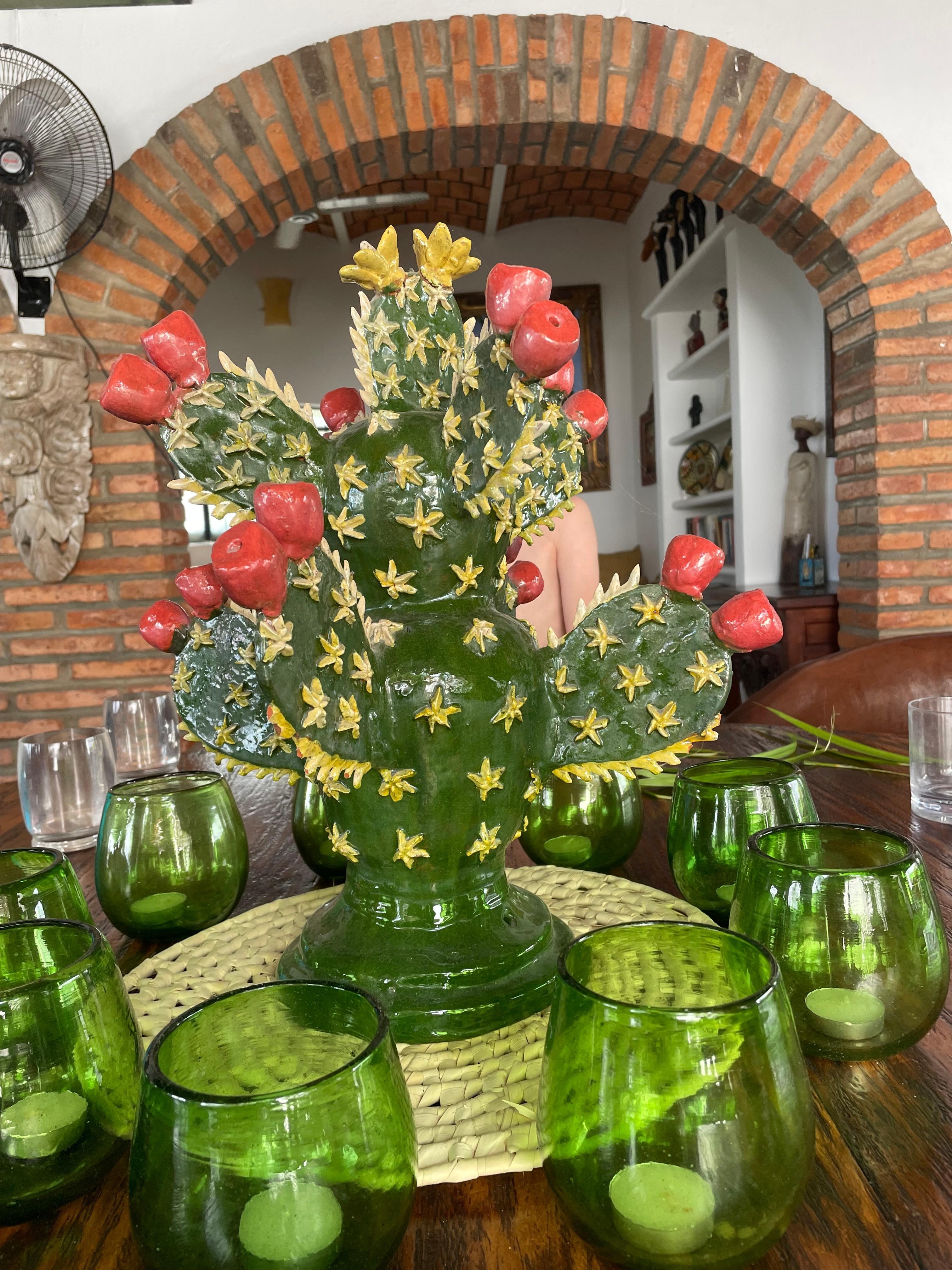 This cactus sculpture was perfect on the main dining table