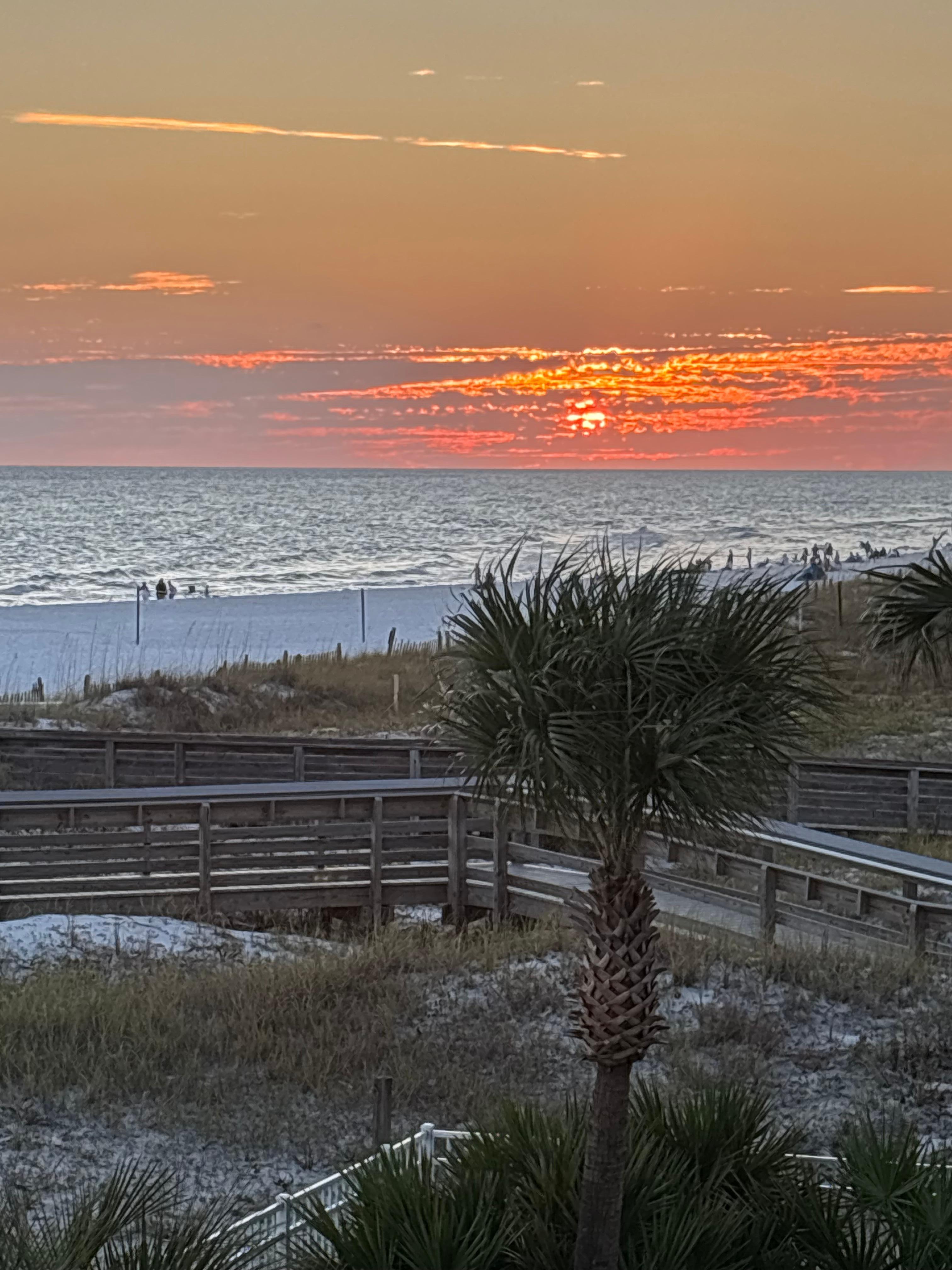 Sunset as seen from the deck. 