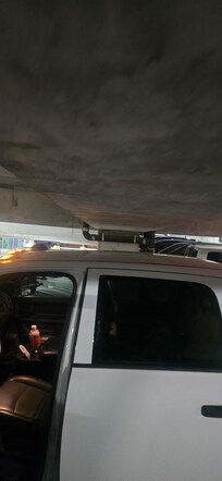 Parking garage clearance for full size truck. Had to pay extra for parking.