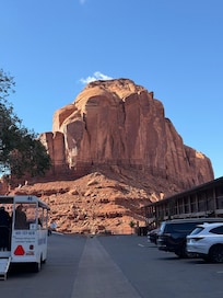 View at the tour bus.