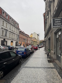 Street view outside of hotel.