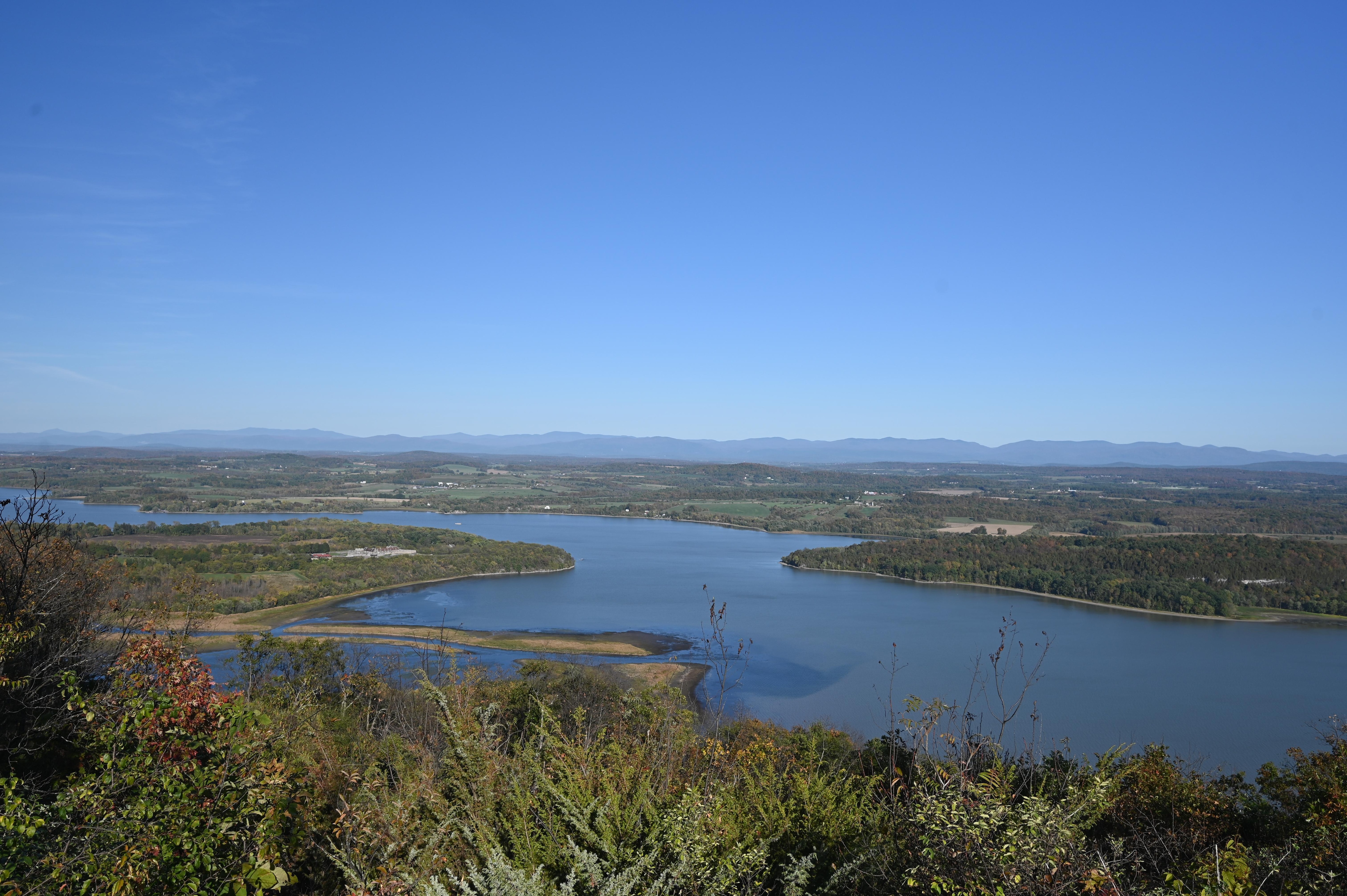 View from Mount Defiance looking back to Fort Ticonderoga and lake Champlain
