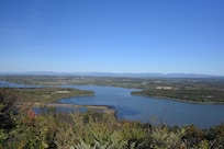 View from Mount Defiance looking back to Fort Ticonderoga and lake Champlain
