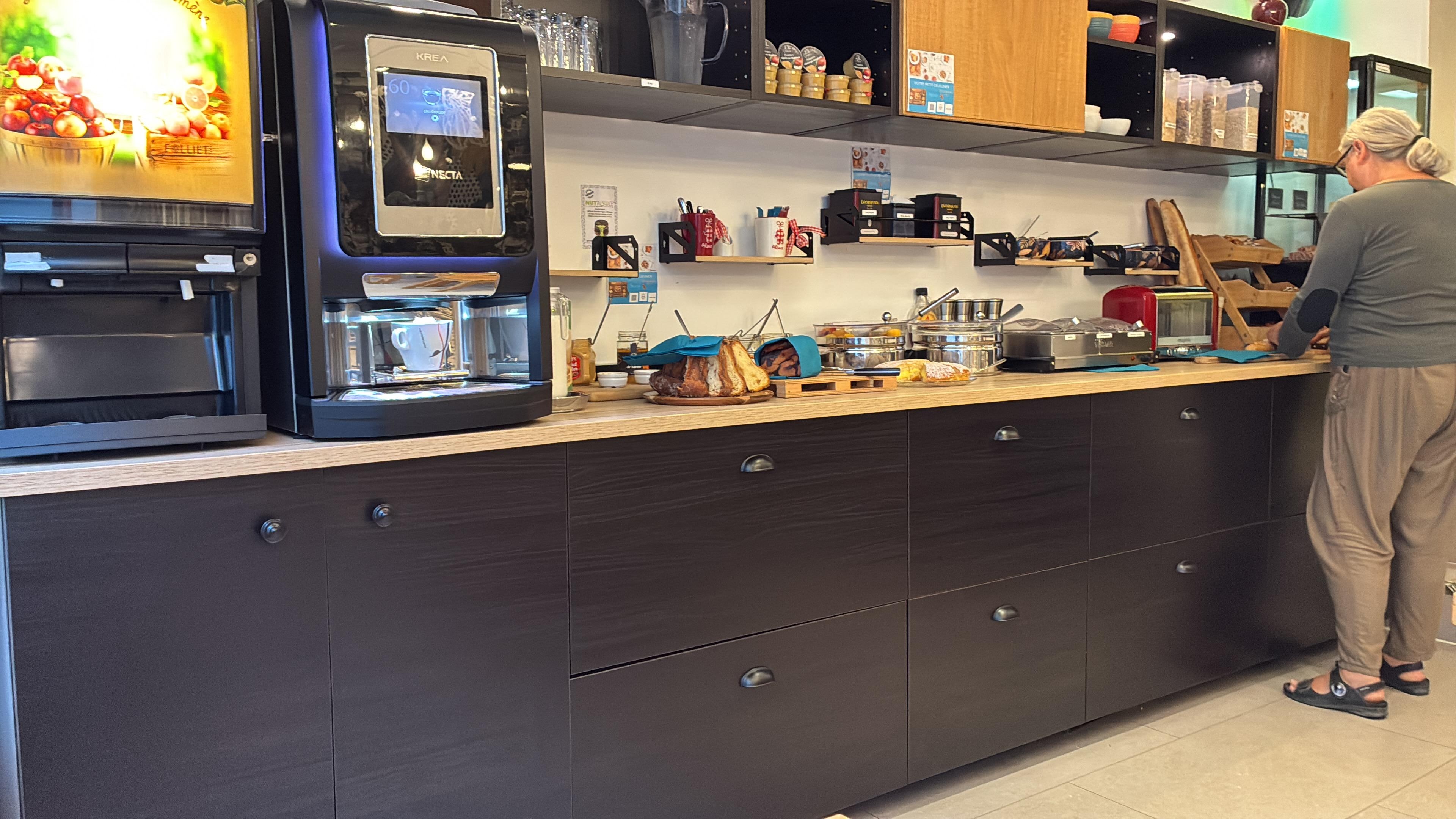 Breakfast area… Minus the eggs that ran out.