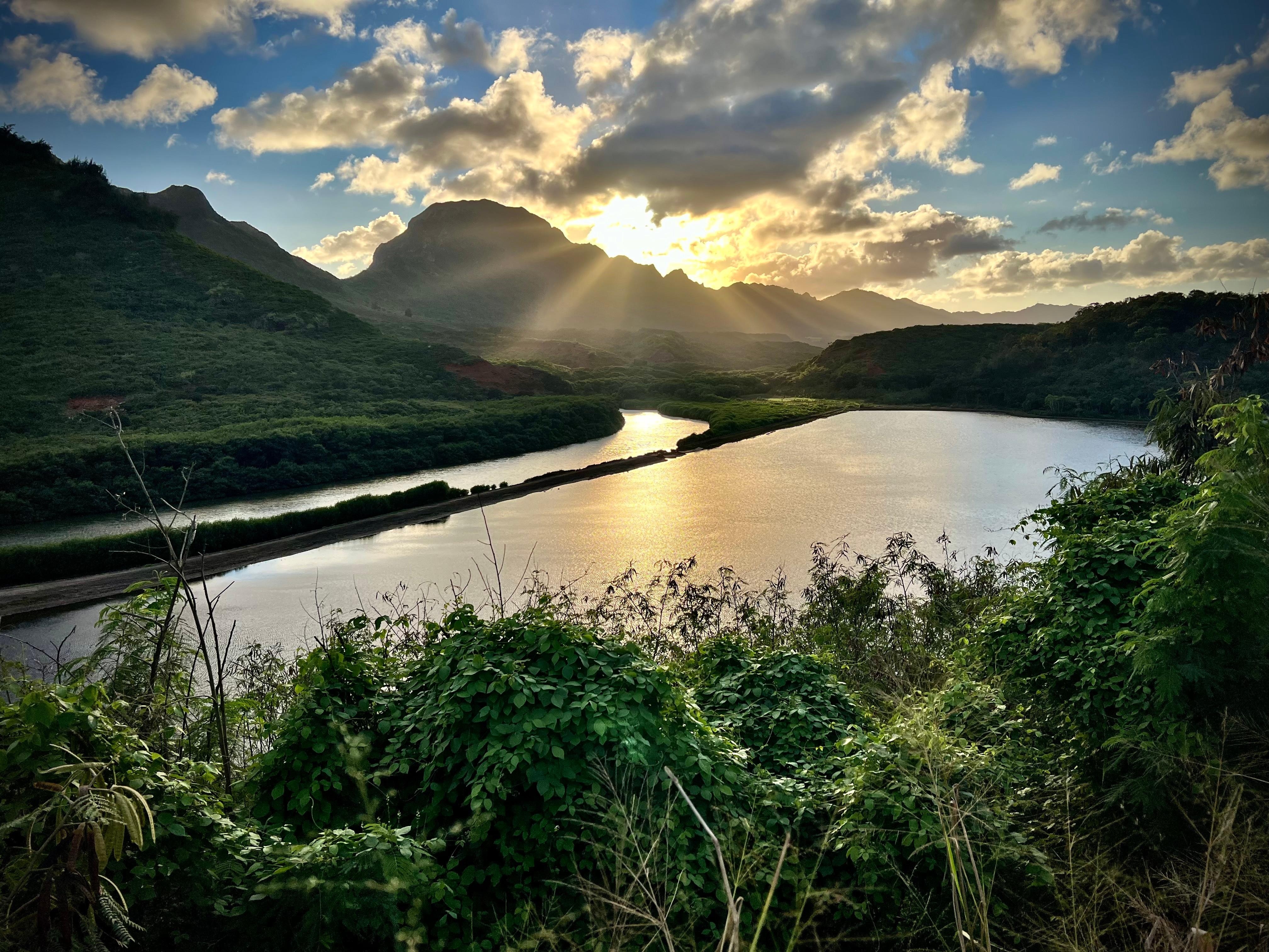 Walk a half mile from this property to see a beautiful sunset overlooking Ka Loko Iʻa Nui o ʻAlekoko (The Great Fishpond of ʻAlekoko / Menehune Fishpond).