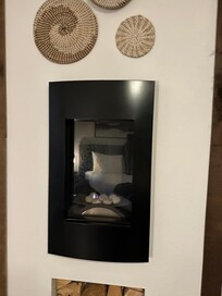 This is the only ‘heating’ in the room — purely decorative and puts out almost no heat.