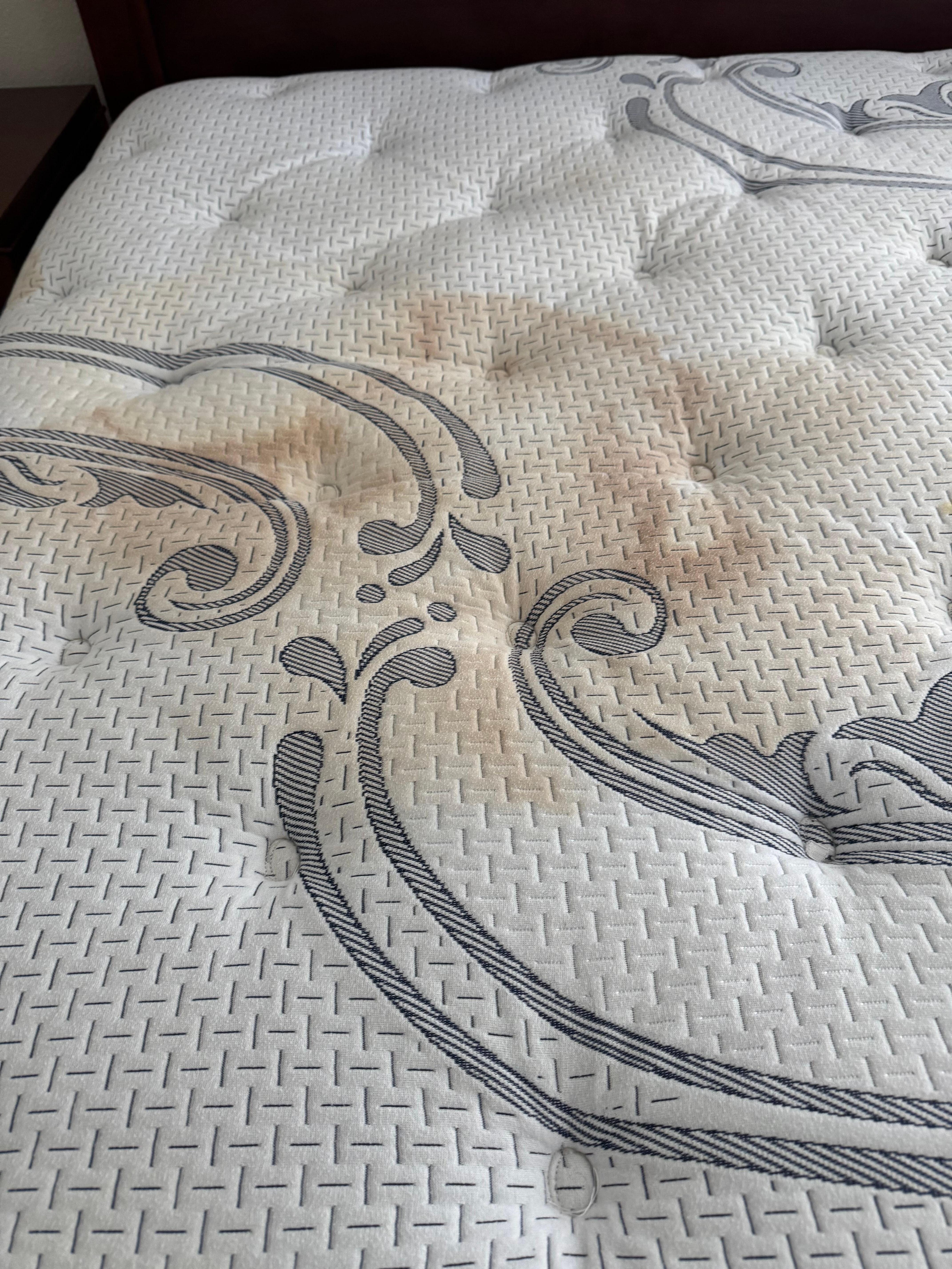 No bed liners.  Just dirty stained mattresses
