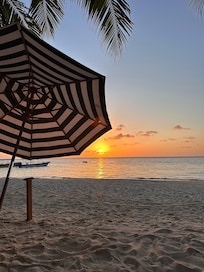 Sunset view at the private beach