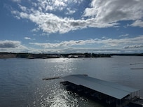 View from the patio deck of the property just before sunset.