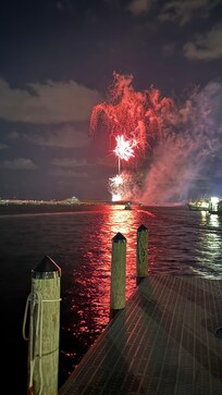 Fireworks on the water a short drive down 98