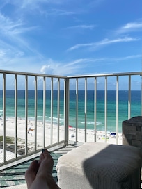 View faces the side parking lot but you still get an amazing ocean view