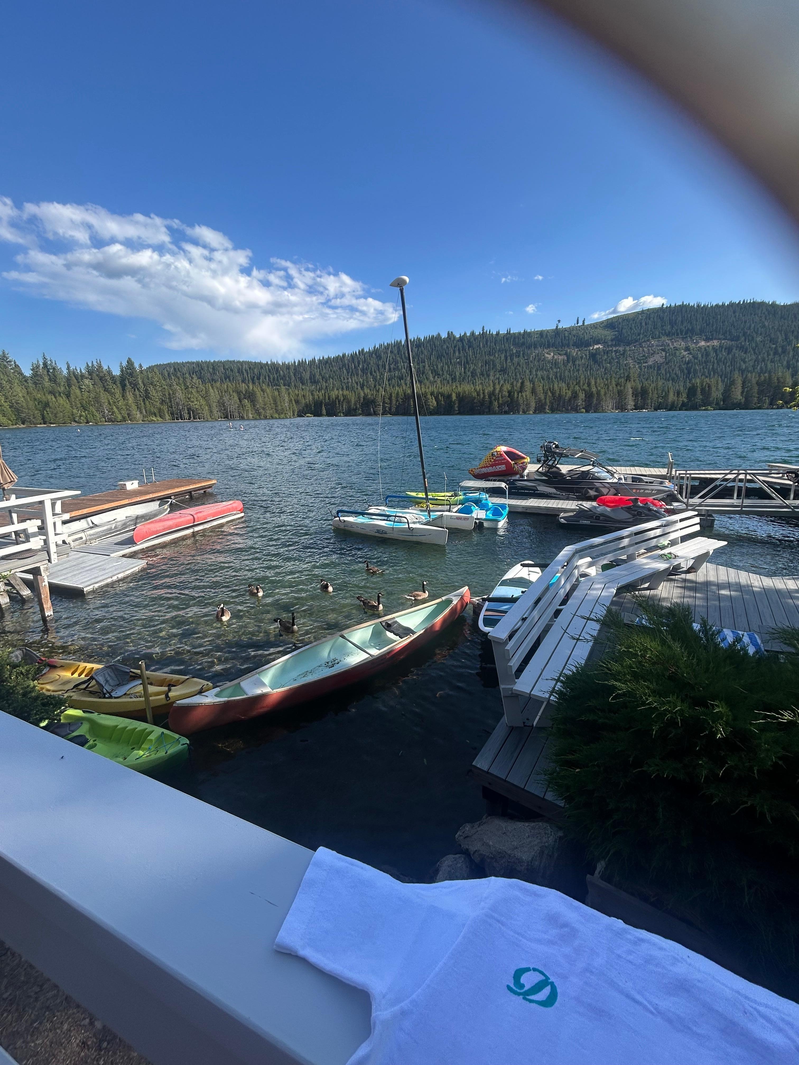 Looking down at the dock 