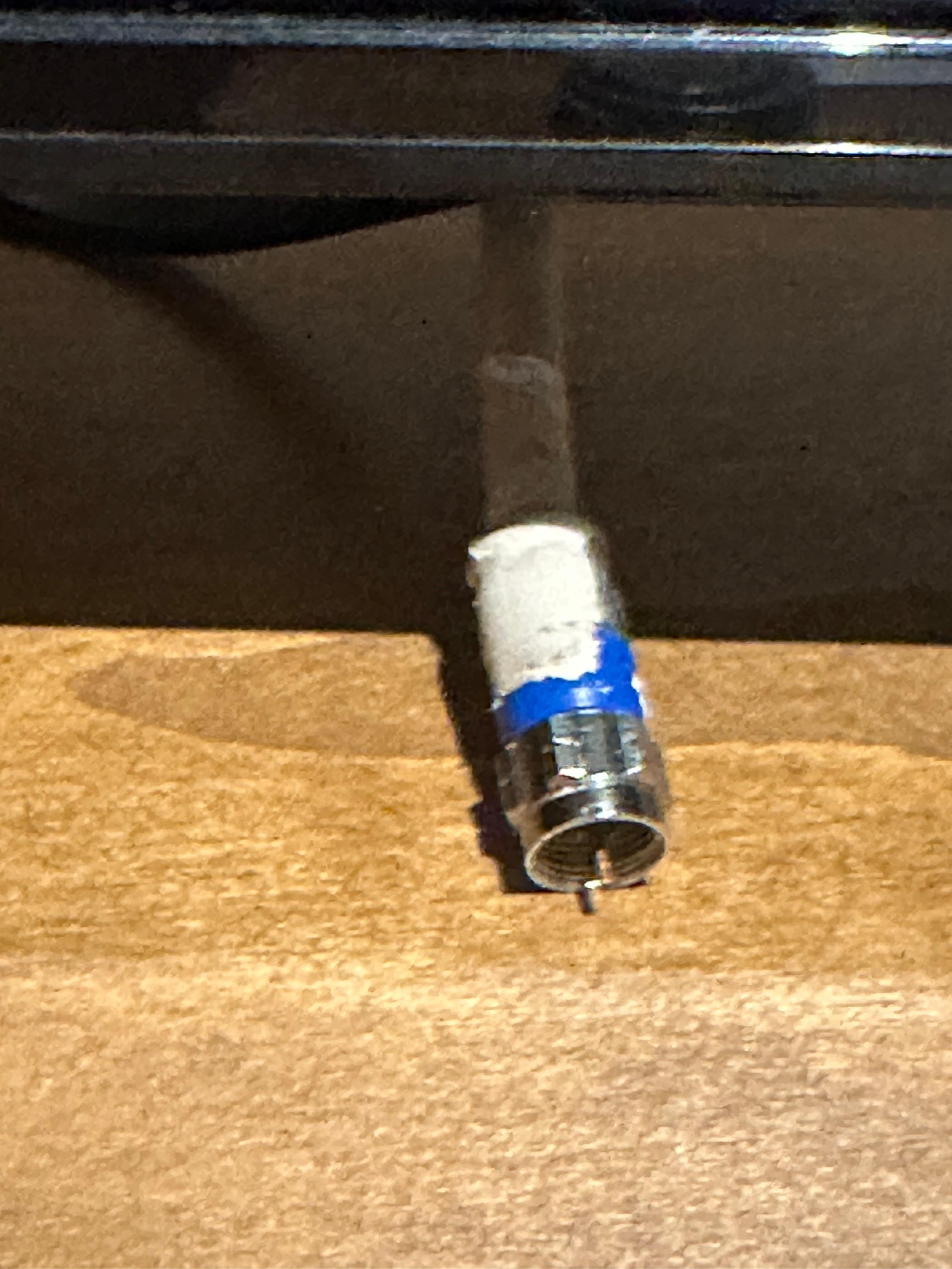 Tv cable not connected. Didn’t reach tv outlet.