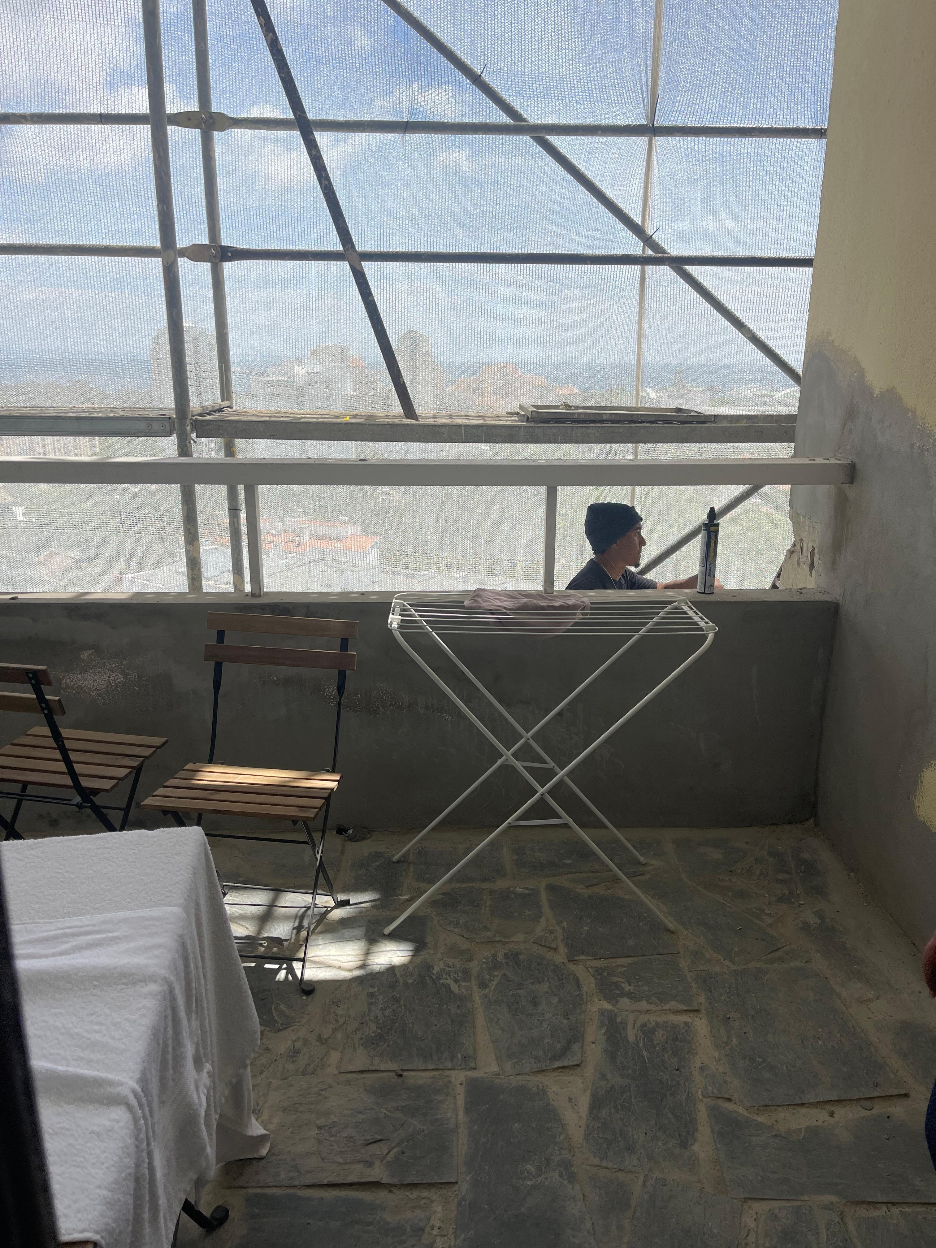 Scaffolding obstructing our view