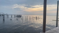 Off the shared dock at the bay