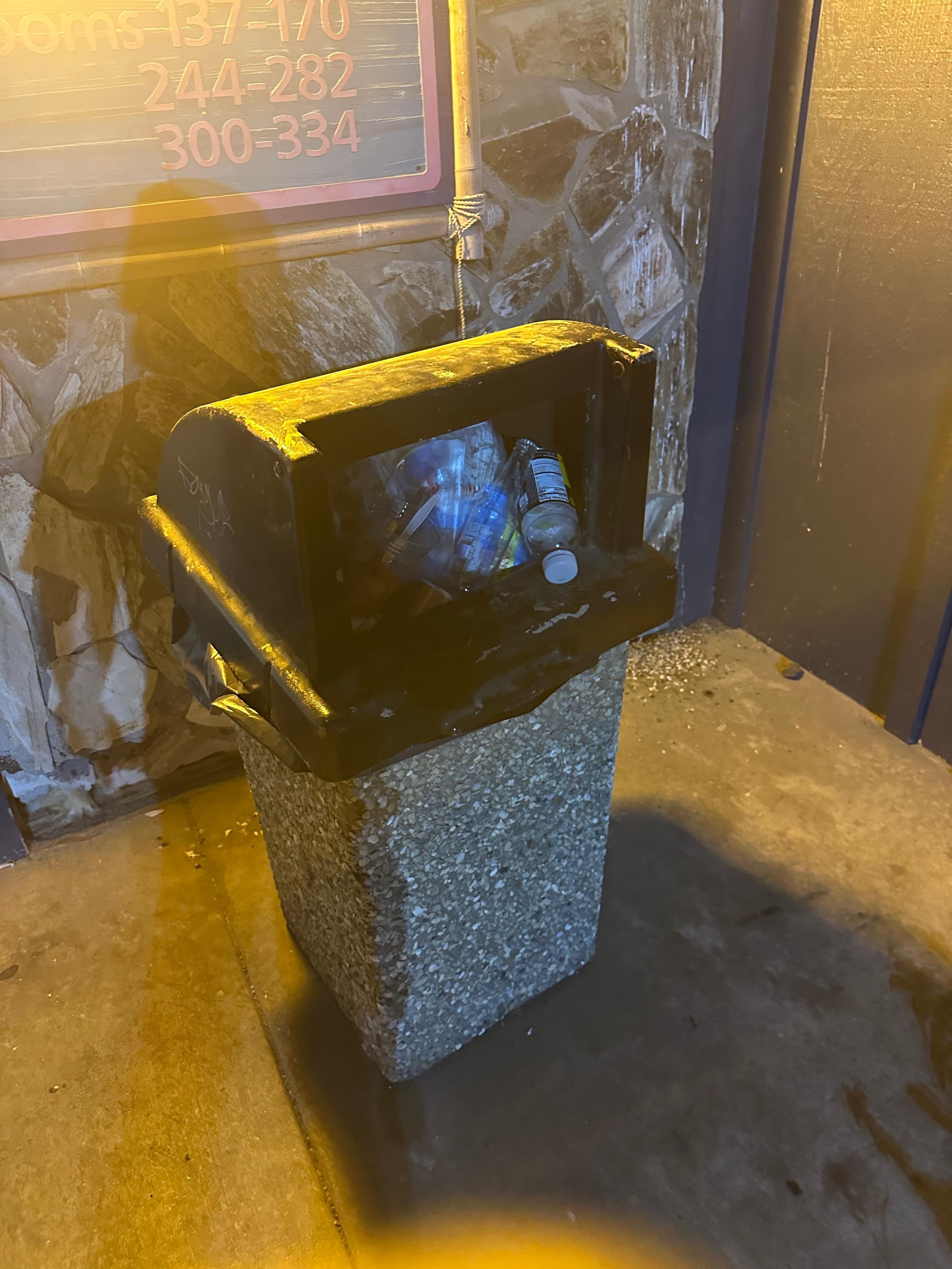 Trash left for days and overflowing 