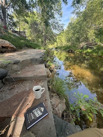 Morning coffee and peaceful reflection