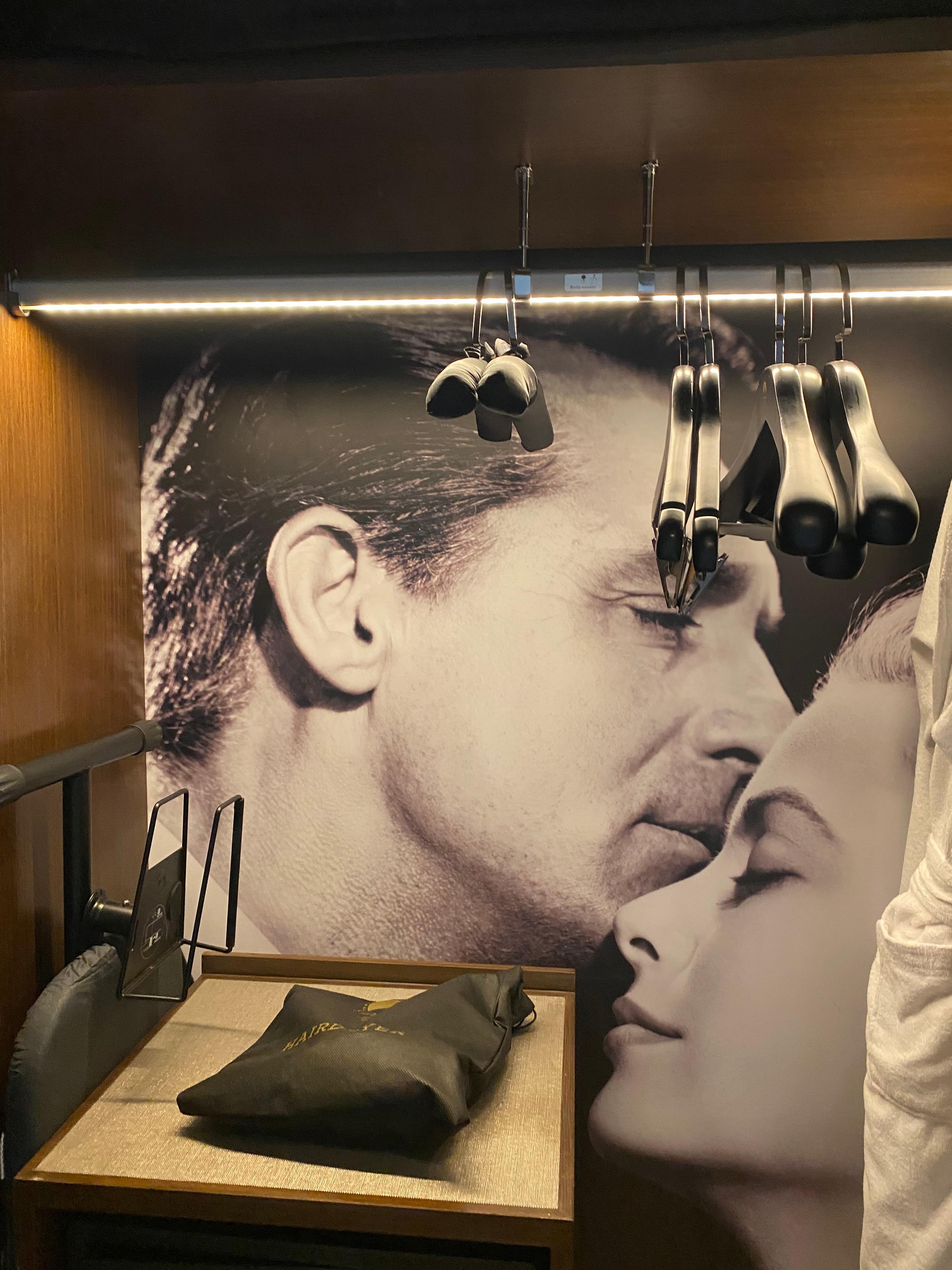 Inside the closet where the safe is located. Also ned to mention that the drapes are automated. They open and close with a switch. 