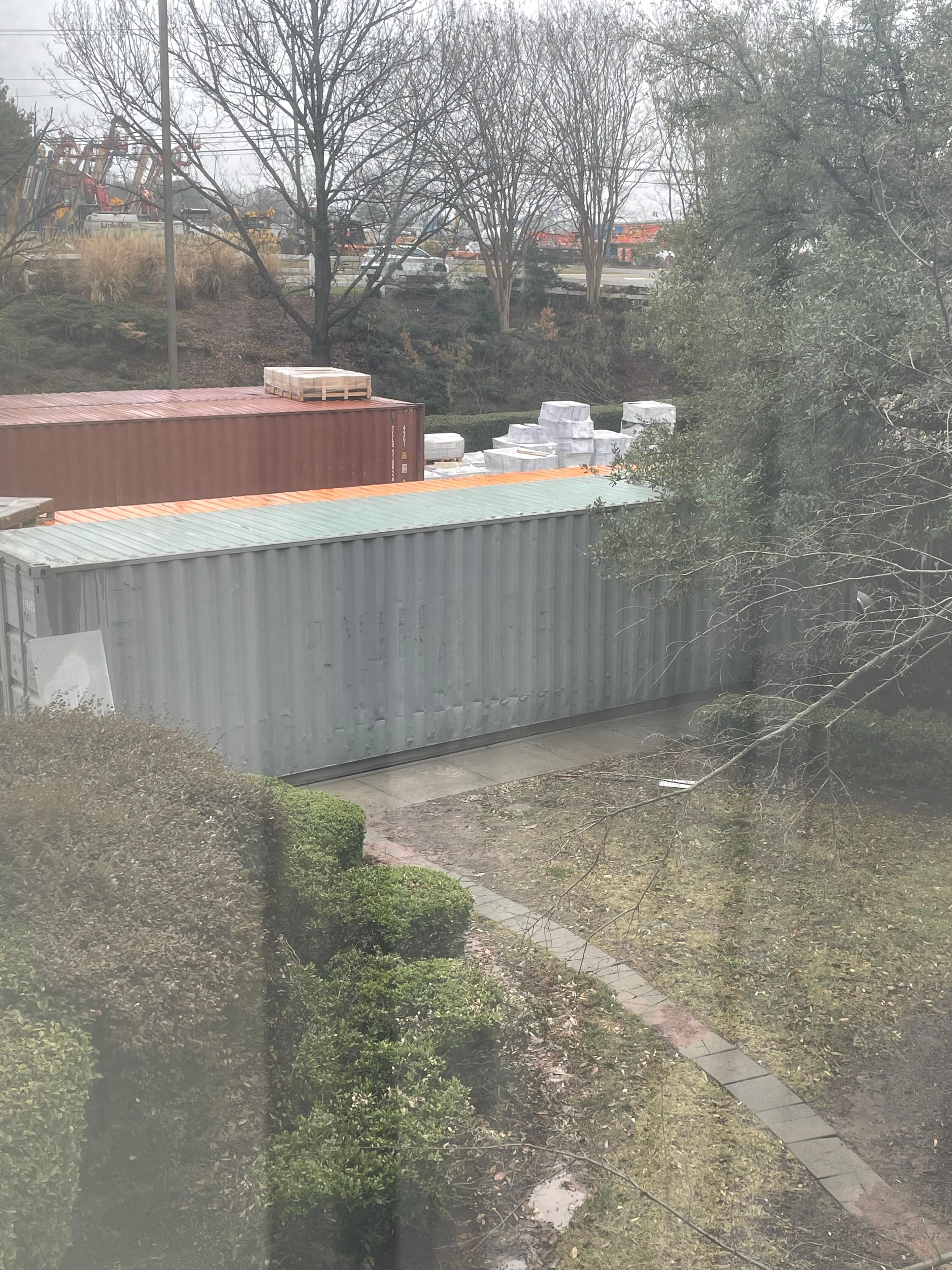 Containers in lot using all spaces 
