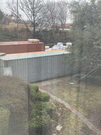 Containers in lot using all spaces