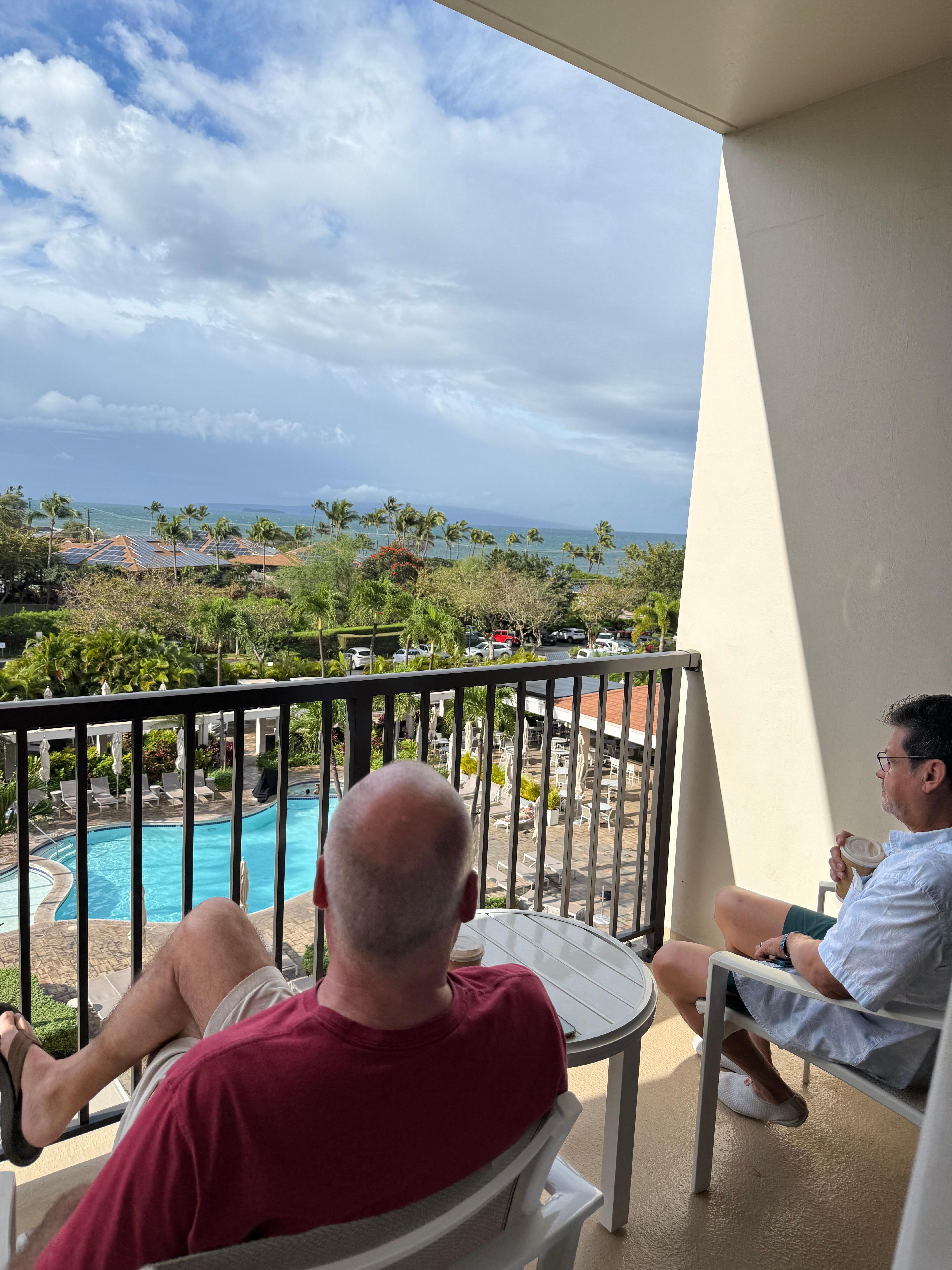 Enjoying our view & the sunshine